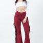 Texas Sun Fringe Bell Bottom Wine - Inseam 30