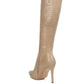 Indulgent High Heeled Croc Calf Boots