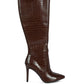 Indulgent High Heeled Croc Calf Boots