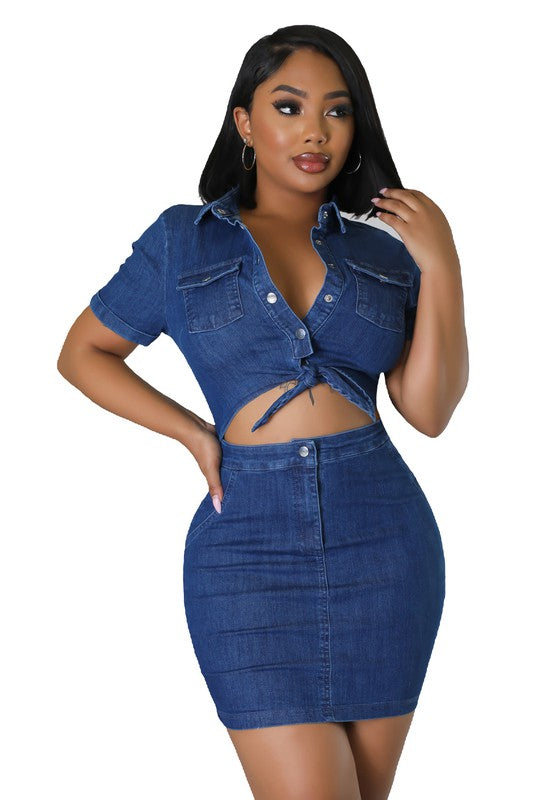 SEXY FASHION DENIM DRESS