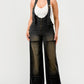 Urban Noir Denim Overalls Black Jumpsuit