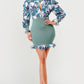 Spring Floral Mesh Contrast Ruffle mini dress