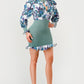 Spring Floral Mesh Contrast Ruffle mini dress