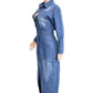 WOMEN FASHION DENIM LONG MAXI DRESS