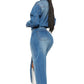 WOMEN FASHION DENIM LONG MAXI DRESS