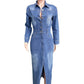 WOMEN FASHION DENIM LONG MAXI DRESS