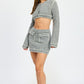 KNIT MINI SKIRT WITH CONTRASTED STITCHING