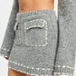 KNIT MINI SKIRT WITH CONTRASTED STITCHING