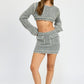 KNIT MINI SKIRT WITH CONTRASTED STITCHING