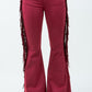 Texas Sun Fringe Bell Bottom Wine - Inseam 30