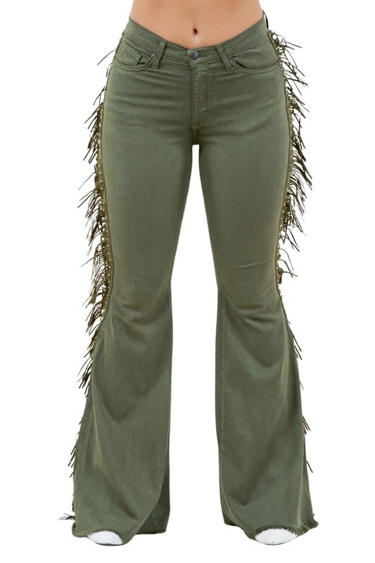 Texas Sun Bell Bottom in Olive